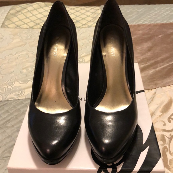 Shoes Nine West Black Leather Heels Lightly Worn Poshmark